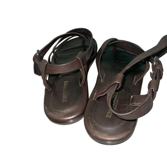 Emozioni Womens Sandals Size 40 Brown Leather Designer Gladiator Italy - Picture 7 of 13